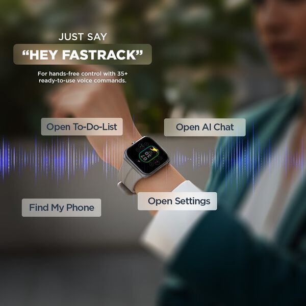 Fastrack VOX Neo Smartwatch 4.8CM Ultra Vu Display, Offline Voice Commands, Functional Crown - image number 2