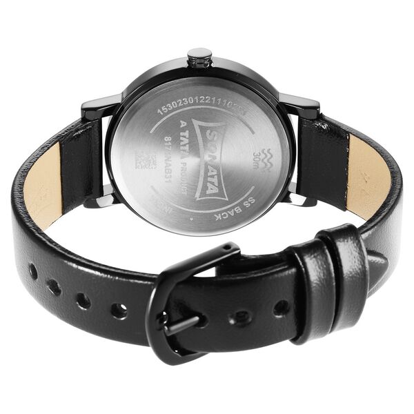 Sonata Essentials Grey Dial Leather Strap Watch for Women - image number 3