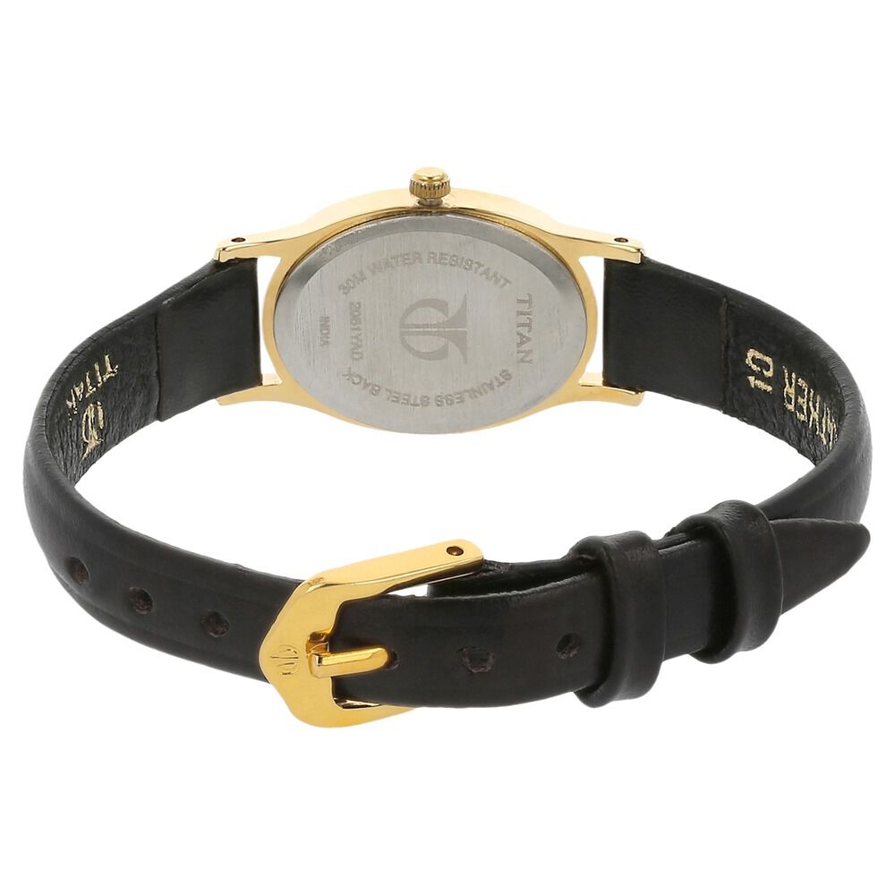 Titan Quartz Analog White Dial Leather Strap Watch for Women