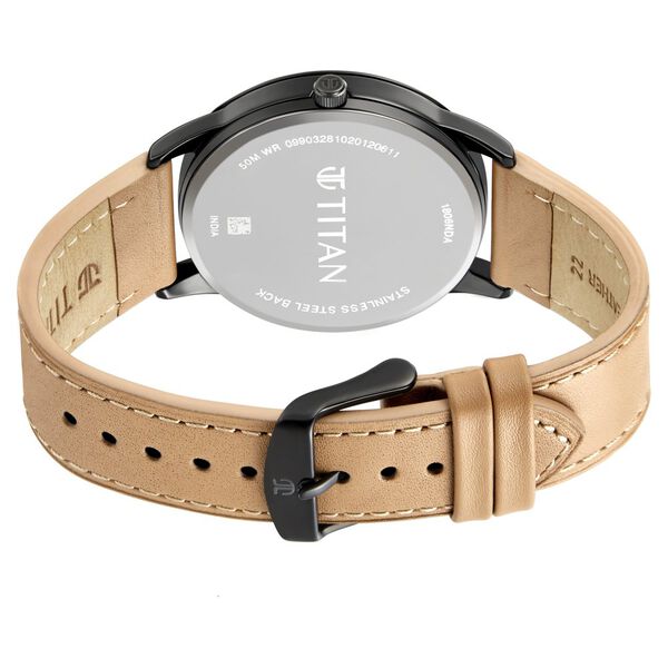 Titan Elmnt Off White Dial Analog Leather Strap watch for Men - image number 3