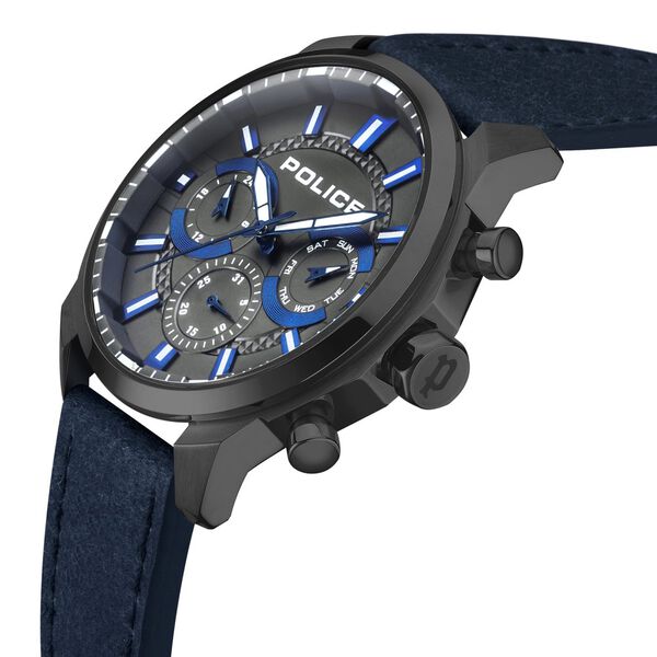 Police Silver Dial Black Strap Multifunction Watch for Men - image number 1