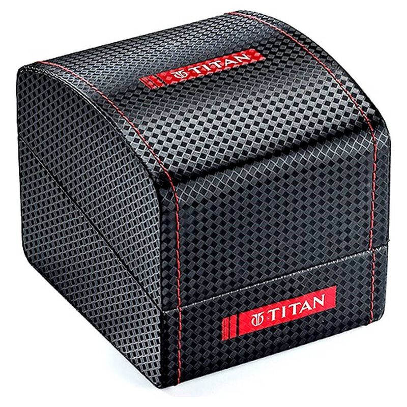 Titan Quartz Analog Black Dial Leather Strap Watch for Men - image number 4