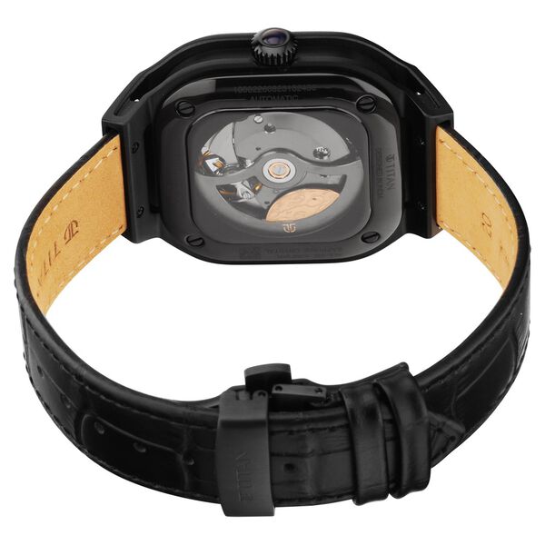 Titan Stellar Automatic Aventurine Dial Leather Strap Watch for Men - image number 5