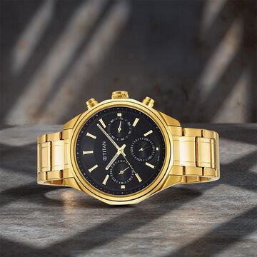 Titan Regalia Opulent Black Dial Quartz Multifunction Stainless Steel Strap watch for Men