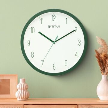 Titan Contemporary Colours Wall Clock - Green 32 cm x 32 cm (Medium)