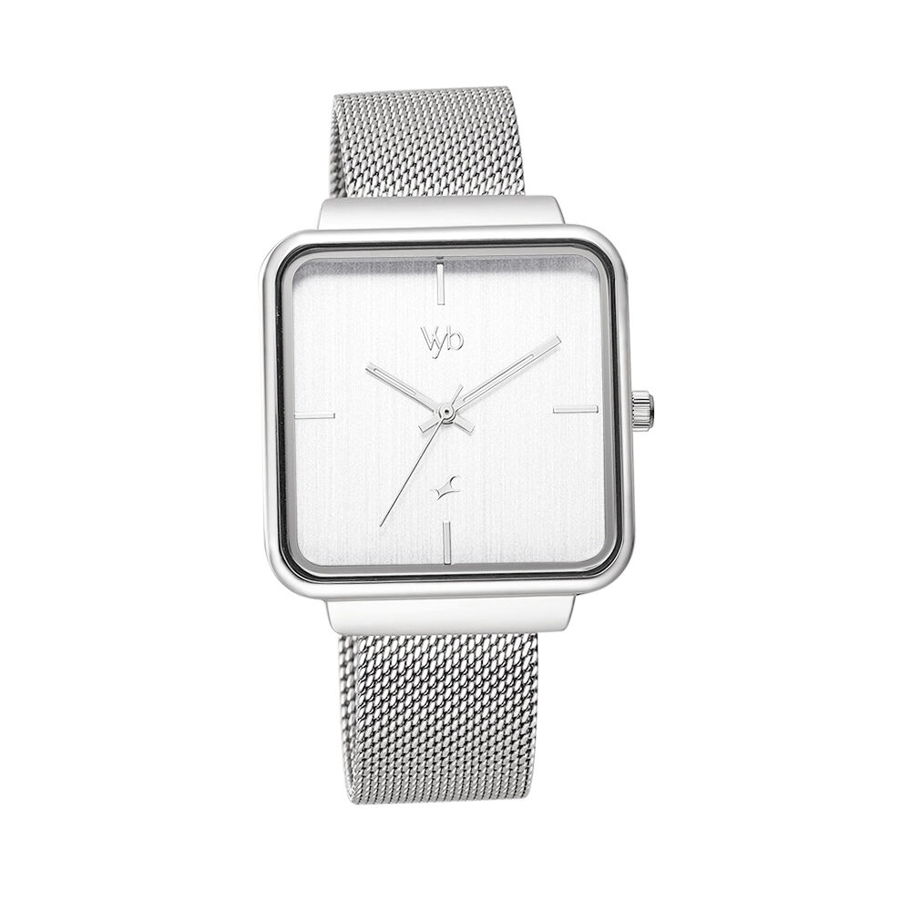Buy Online Fastrack Vyb Minimalist Quartz Analog Silver Dial Stainless Steel Strap Watch for Girls fv60012sm01w Titan