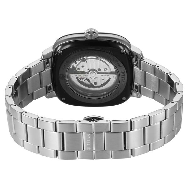 Titan Vintage Concealed Automatic Analog with White Dial Silver Stainless Steel Strap Watch for Men - image number 4