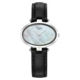 Titan Raga Silver Quartz Analog Mother Of Pearl Dial Sterling Silver Case With Black Color Leather Strap Watch For Women - image number 0