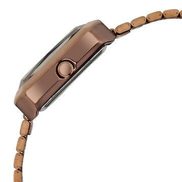 Vyb Flare By Fastrack Quartz Analog Brown Dial Brown Stainless Steel Strap Watch For Girls