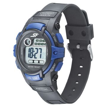 SF Digital Dial Black PU Strap Watch for Men