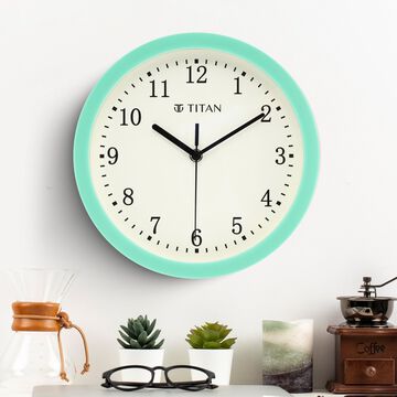 Titan Classic Wall Clock White Wall Clock with Silent Sweep Technology - 25.0 cm x 25.0 cm (Small)