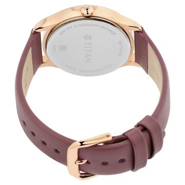 Titan Self Expression Purple Dial Analog Leather Strap watch for Women