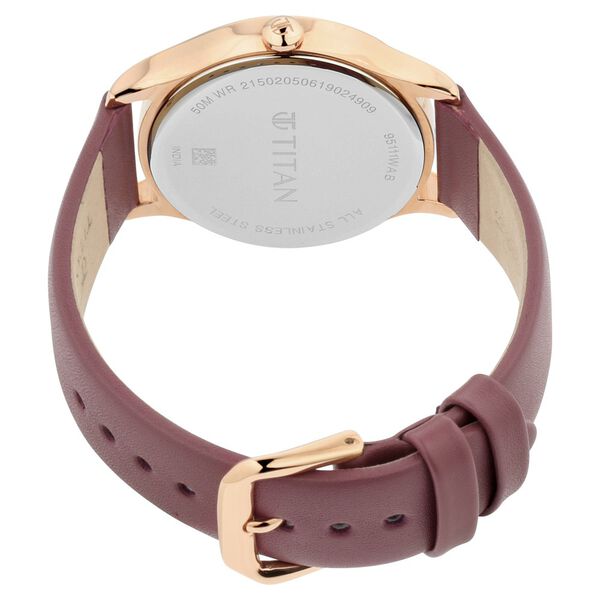 Titan Self Expression Purple Dial Analog Leather Strap watch for Women - image number 4
