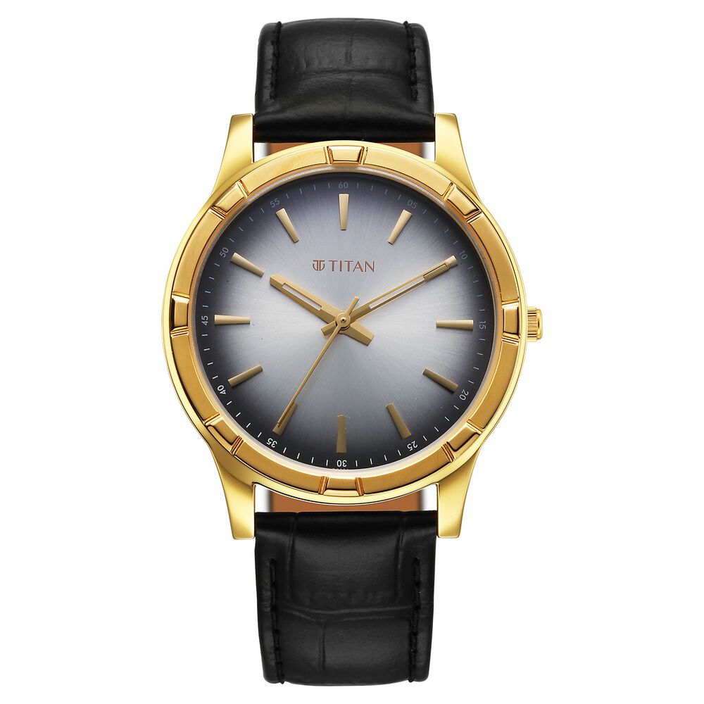 Titan Karishma Festive Analog with Silver Dial Black Leather Strap Watch for Men-image-39