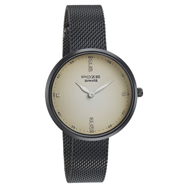 Sonata Poze Quartz Analog White Dial Mesh Strap Watch for Women - image number 0