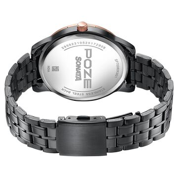 Sonata Poze Quartz Analog Grey Dial Grey Metal Strap Watch For Men