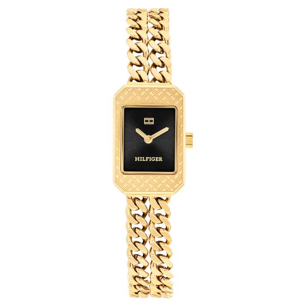 Tommy Hilfiger Quartz Analog Black Dial Golden Stainless Steel Strap Watch For Women - image number 0