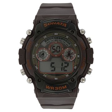 SF Digital Dial Brown Plastic Strap Watch for Men