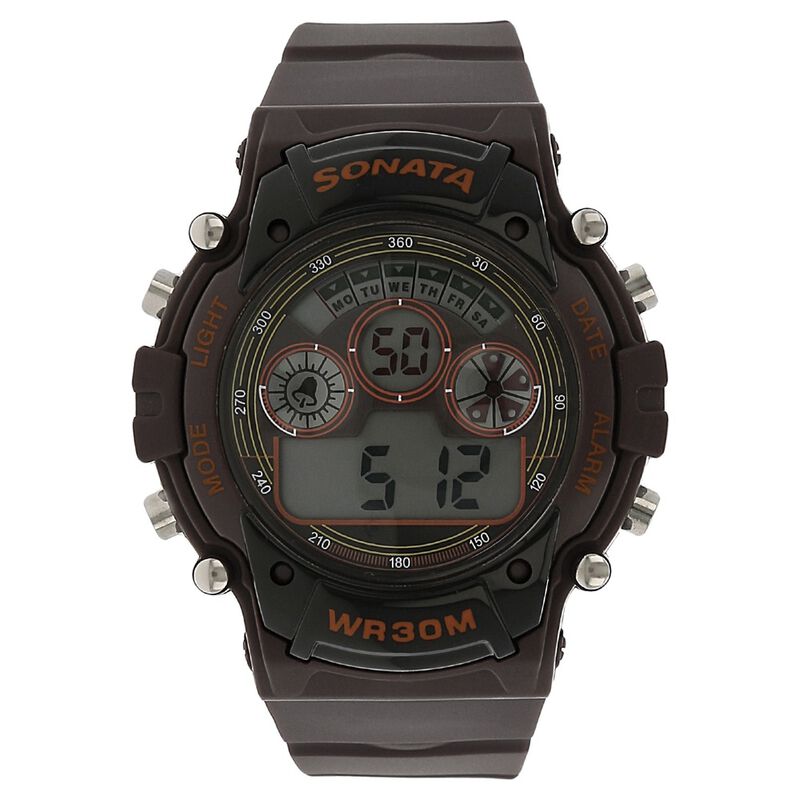 SF Digital Dial Brown Plastic Strap Watch for Men