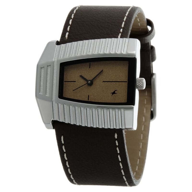 Fastrack Quartz Analog Yellow Dial Leather Strap Watch for Girls