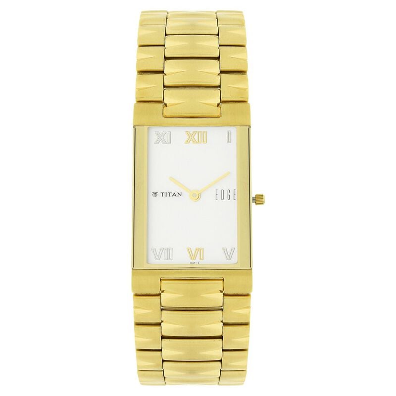 Titan Quartz Analog White Dial Stainless Steel Strap Watch for Men