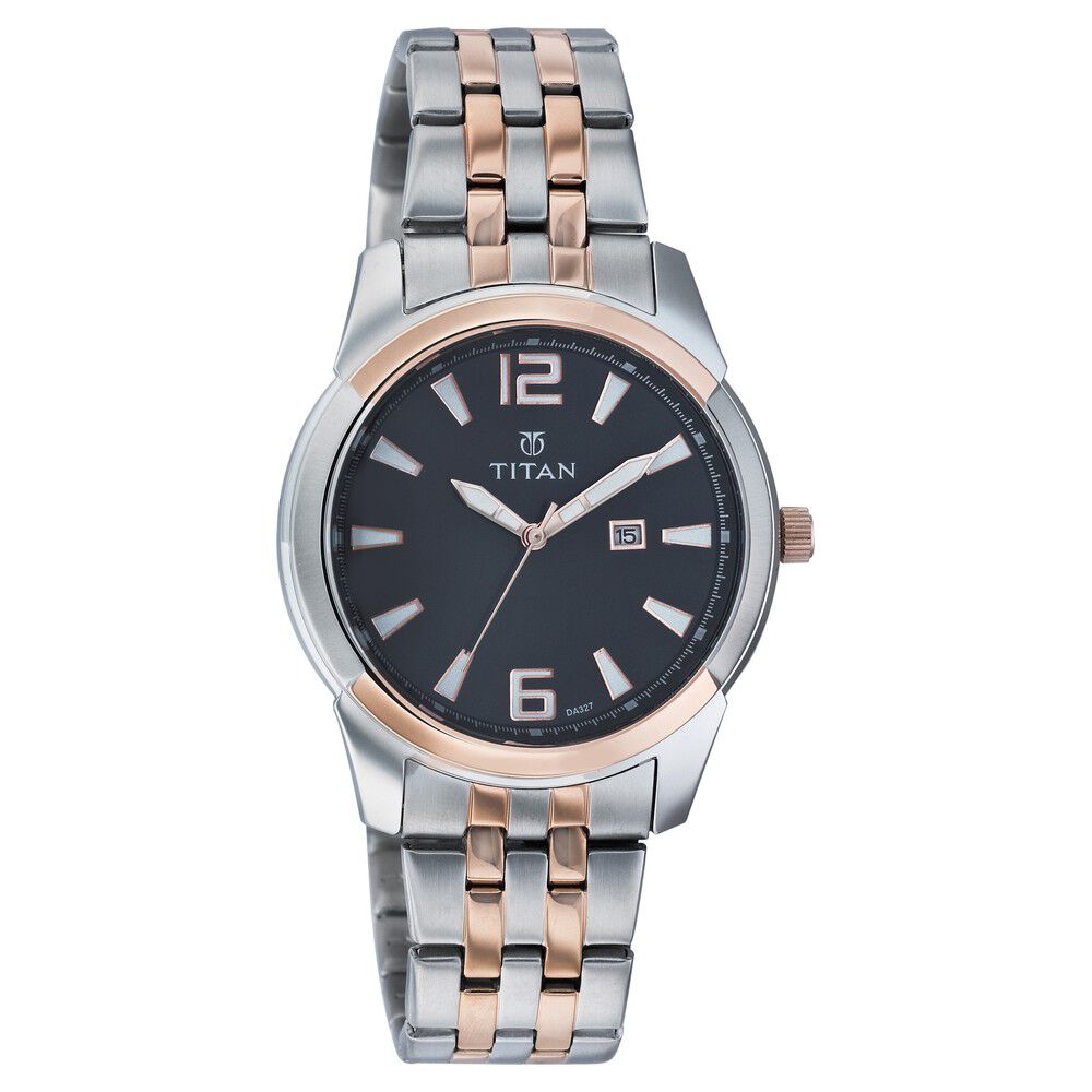 Buy Online Titan Quartz Analog with Date Black Dial Watch for Men