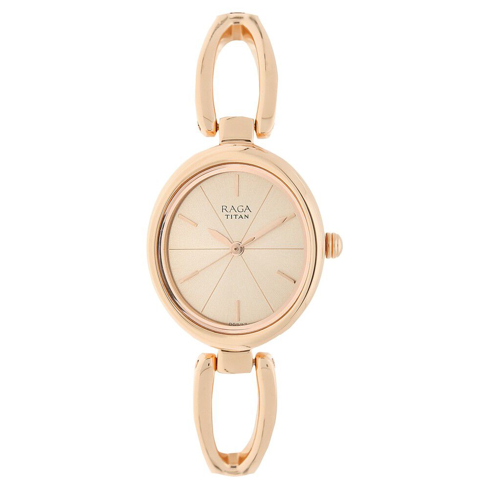 Buy Online Titan Raga Viva Rose Gold Dial Women Watch With Metal