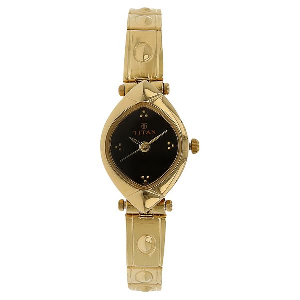 Titan Quartz Analog Black Dial Stainless Steel Strap Watch for Women - image number 0