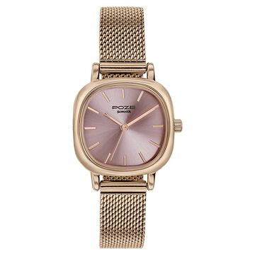 Sonata Poze Quartz Analog Pink Dial Mesh Strap Watch for Women