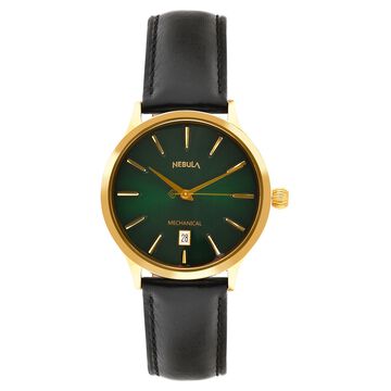 Titan Nebula Abhiyant 18k Gold Hand-Wound Mechanical Analog with Exhibition Caseback Leather Strap Watch for Men