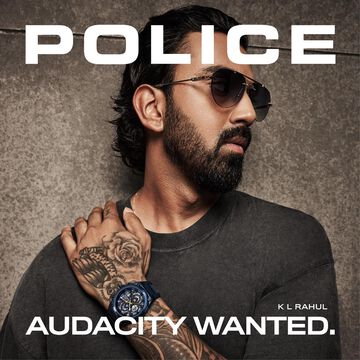 Police Men's Sonic KL Rahul Edition Multifunction Watch with Blue Silicone Strap