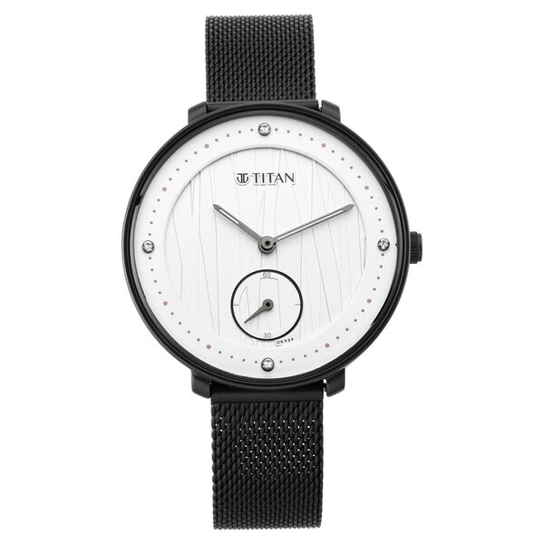 Titan Workwear Black Dial Women Watch With Stainless Steel Strap - image number 1