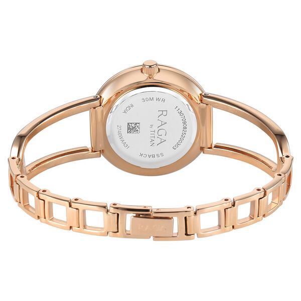 Titan Raga Afterglow Quartz Analog Brown Dial Rose Gold Metal Strap Watch For Women - image number 5