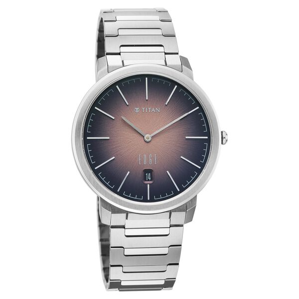 Edge Meister Quartz Analog with Date Brown Dial Black Titanium Strap Watch For Men - image number 2