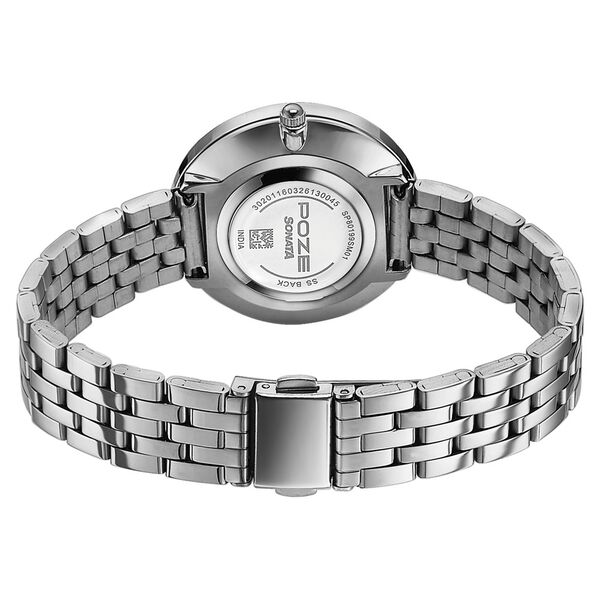 Poze Poze Quartz Analog Green Dial Silver Metal Strap Watch For Women - image number 6