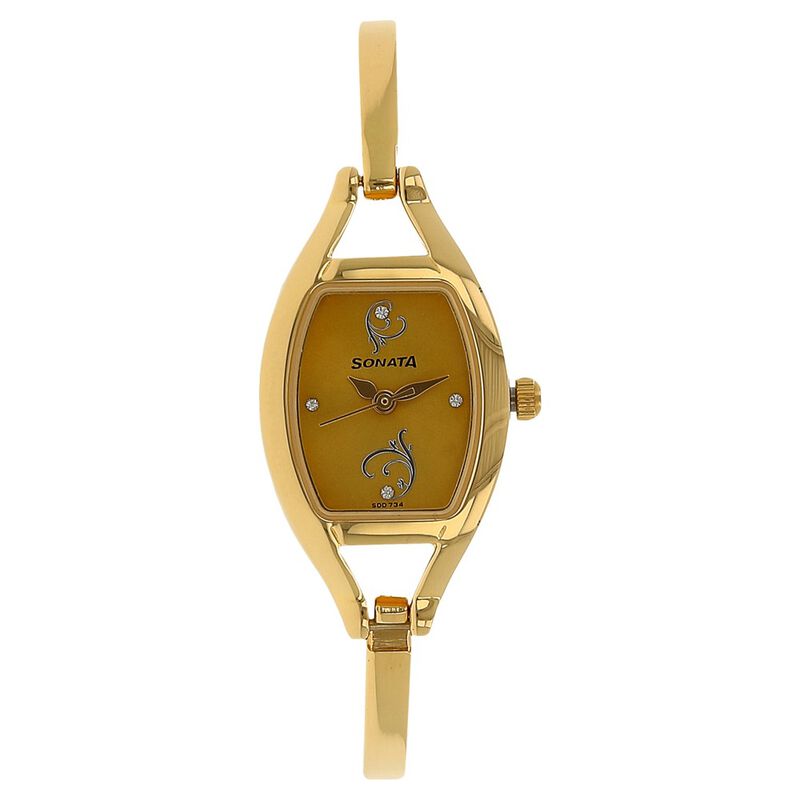 Sonata Quartz Analog Champagne Dial Metal Strap Watch for Women - image number 0