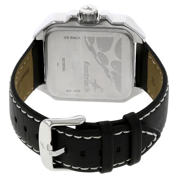 Fastrack Quartz Analog Black Dial Leather Strap Watch for Guys - image number 3