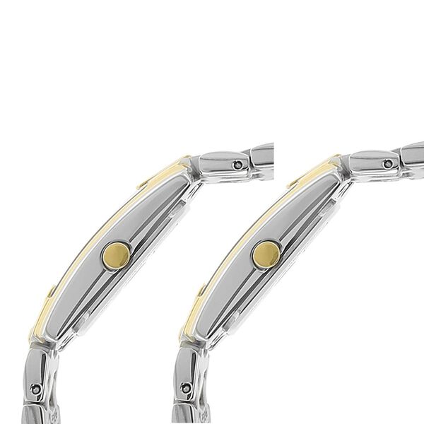 Titan Quartz Analog with Date White Dial Stainless Steel Strap Watch for Couple - image number 2