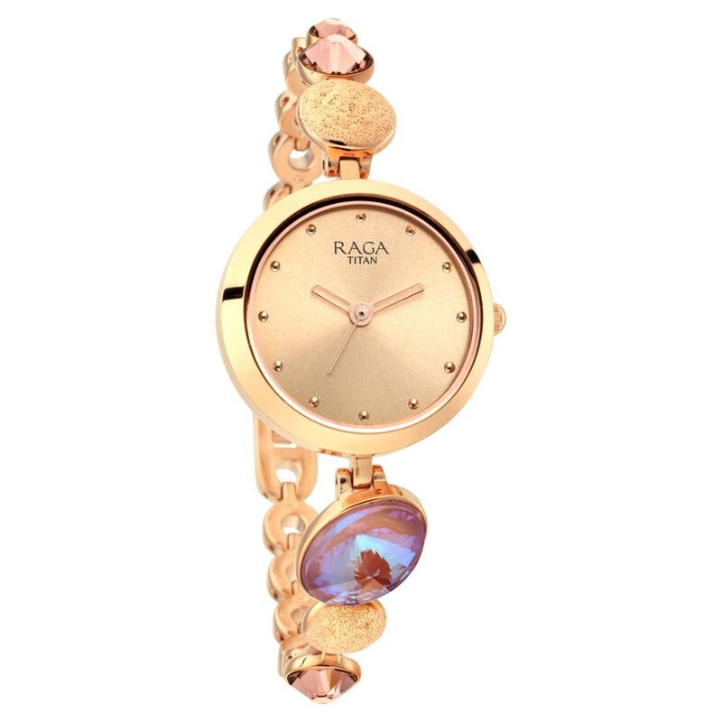 Raga Women's Charm: Elegant Mother of Pearl Dial with Ornate Strap Watch - image number 1