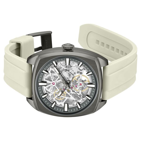 Kenneth Cole Automatic Grey Dial Orange Silicone Strap Watch For Men - image number 2