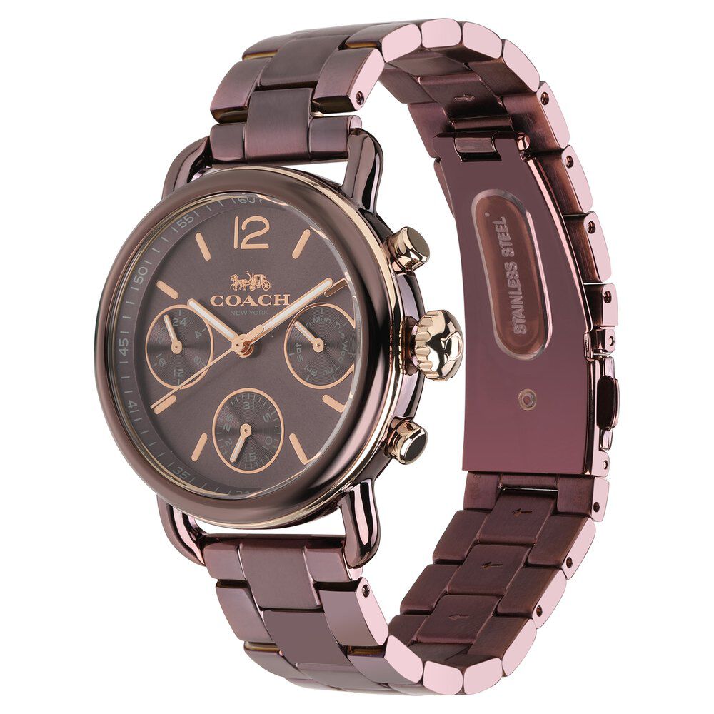 Buy Online Coach Quartz Multifunction Brown Dial Watch for Women