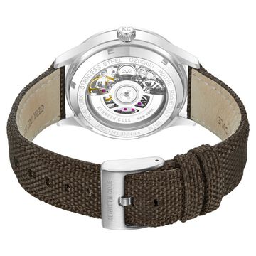 Kenneth Cole Automatic Automatic Green Dial Brown Nylon Strap Watch For Men
