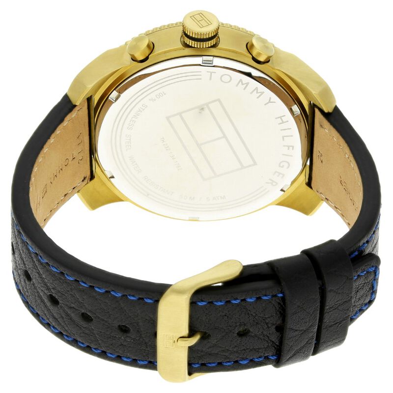 Tommy Hilfiger Quartz Chronograph Blue Dial Leather Strap Watch for Men - image number 3