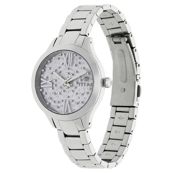 Titan Quartz Analog Purple Dial Metal Strap Watch for Women - image number 1