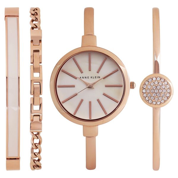 Anne Klein Quartz Analog Mother of Pearl Dial Metal Strap Watch for Women - image number 0