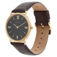 Titan Nebula Vintage 18k Gold Analog Leather Strap Watch For Men - image number 2