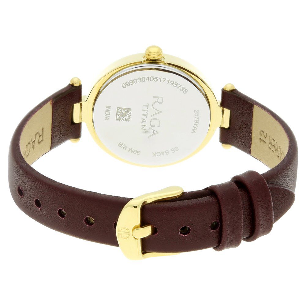 Buy Online Titan Raga Viva Champagne Dial Analog Leather Strap