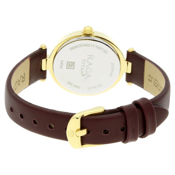 Titan Raga Viva Champagne Dial Analog Leather Strap Watch for Women - image number 3