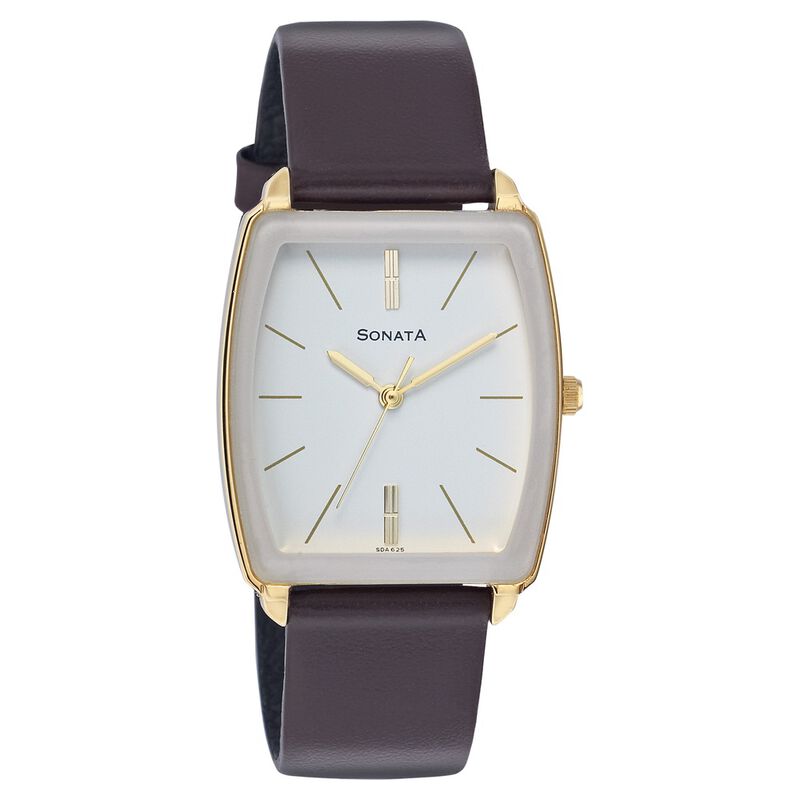 Sonata Quartz Analog White Dial Strap Watch for Men