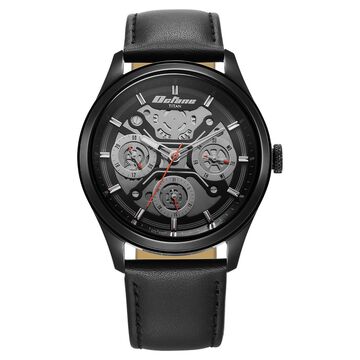 Titan Octane Multifunction Black Dial Black Leather Strap Watch For Men